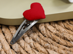 Heart hair-clips red