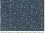 Coated fabric white and navy little flowers ex1112