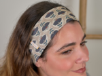 Stretch jersey headband  shanti marine or