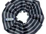 Scrunchie striped silver dark blue