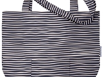 Foldable tote bag striped  ivory navy