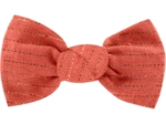 Small bow hair slide coral lurex gauze