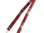 Narrow shoulder strap ruby lurex tartan