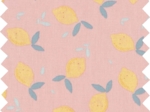 1 m fabric coupon pink yellow citrus