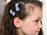 Small bows hair clips oxford blue