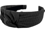 Large Crossed Headband broderie anglaise noire