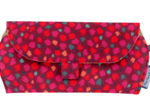Glasses case pompons cerise