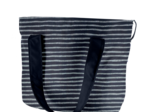 Cooler bag striped silver dark blue