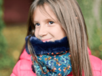 Children fur scarf snood birdy