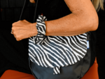 Flap of small shoulder bag zèbre