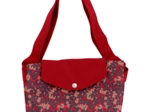 Tote bag with a zip vermilion foliage
