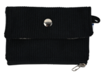 zipper pouch card purse black corduroy