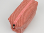 Rectangular toiletry bag blush pink corduroy