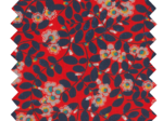 Cotton fabric vermilion foliage