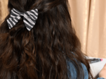 Bow tie hair slide zèbre