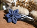Star flower hairclip light denim