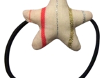 Pony-tail elastic hair star silver pink striped