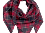 Pom pom scarf tartan rouge