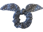 Bunny ear Scrunchie silver star jeans