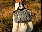 Pleated tote bag - Medium size zèbre