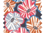 Cotton fabric anémones rayées