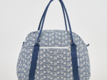 Bowling bag  navy embroidered gingham