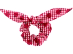 Bunny ear Scrunchie ladybird gingham