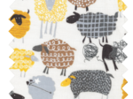 Cotton fabric yellow sheep