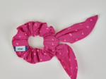 Bunny ear Scrunchie plumetis rose fuchsia