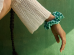 Scrunchie green mint gingham