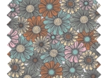 1 m fabric coupon ex2420 green gray vintage flowers