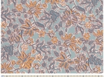 Coupon tissu 50 cm ex2400 ice blue and ocre indian flower