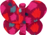 Butterfly hair clip pompons cerise