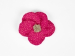 Flower petal hair slide small  fuchsia pailleté