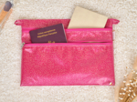 Aloïs flat pouch fuchsia pailleté