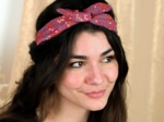 Wire headband retro badiane framboise