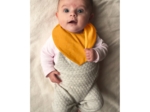 bandana bib gaze dentelle ocre