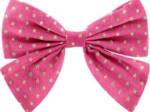 Bow tie hair slide fuchsia gold star
