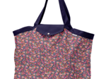 Tote bag with a zip hippie fleurie