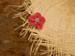 Flower petal hair slide small  marsala gold double gauze
