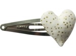 Heart hair-clips white sequined