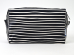 Rectangular toiletry bag striped  ivory navy