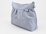 Pleated clutch bag iridescent denim