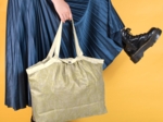 Pleated tote bag - Medium size ramage gold