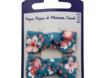 Small bows hair clips fleuri nude ardoise