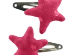 Star hair-clips plumetis rose fuchsia