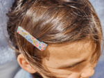 Croco Fabric Hair Clip champêtre bleuté