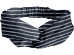 crossed headband striped silver dark blue