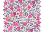 Jersey fabric green and fuchsia vines