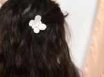 Butterfly hair clip white sequined